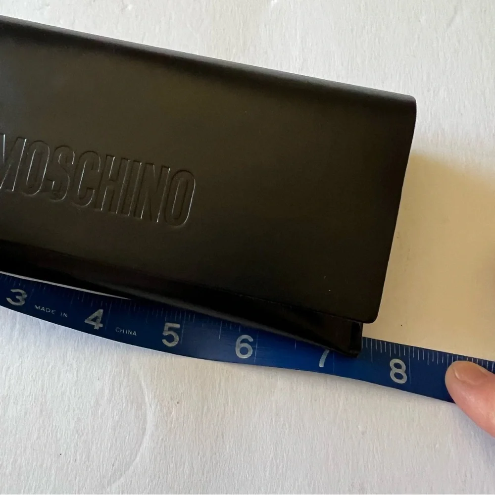 MOSCHINO BLACK SUNGLASSES CASE WITH CLEANING CLOTH NEW